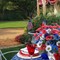 Independence Day Artificial Daisy Flowers Patriotic Flowers Red White and Blue Faux Flower with 4th of July Decorations